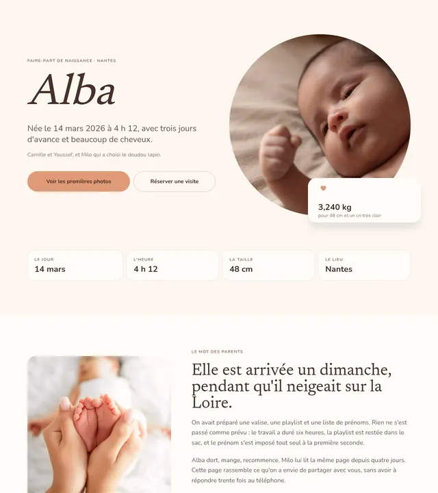 Bienvenue au bébé