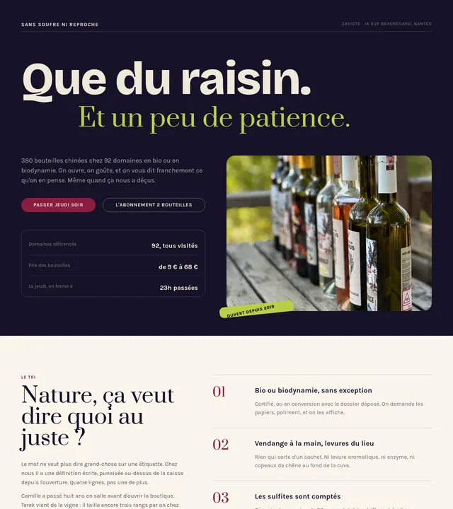 Cave à vins naturels