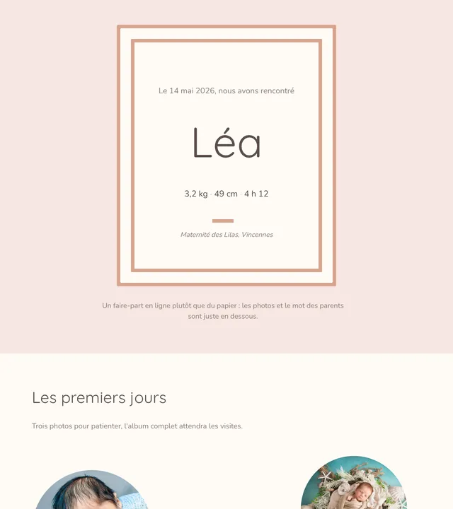 Faire-part de naissance