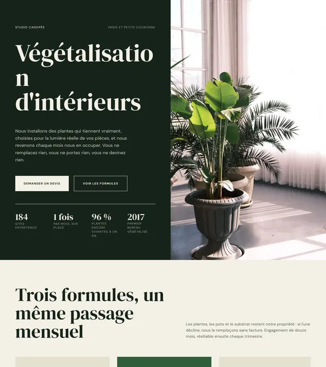 Végétalisation d'intérieurs