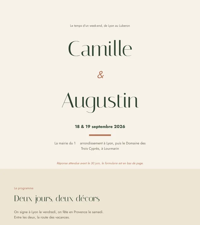 Faire-part de mariage