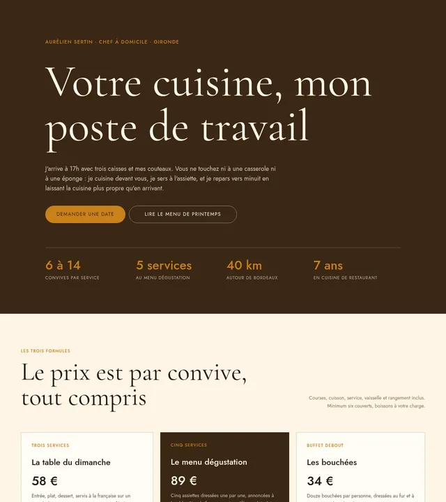 Chef à domicile
