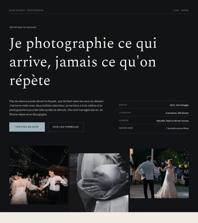 Photographe de mariage